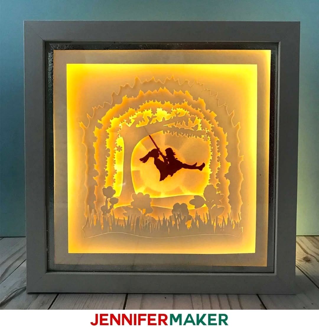shadow box with layered cutouts