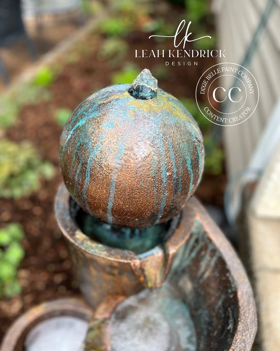 copper planter with water feature
