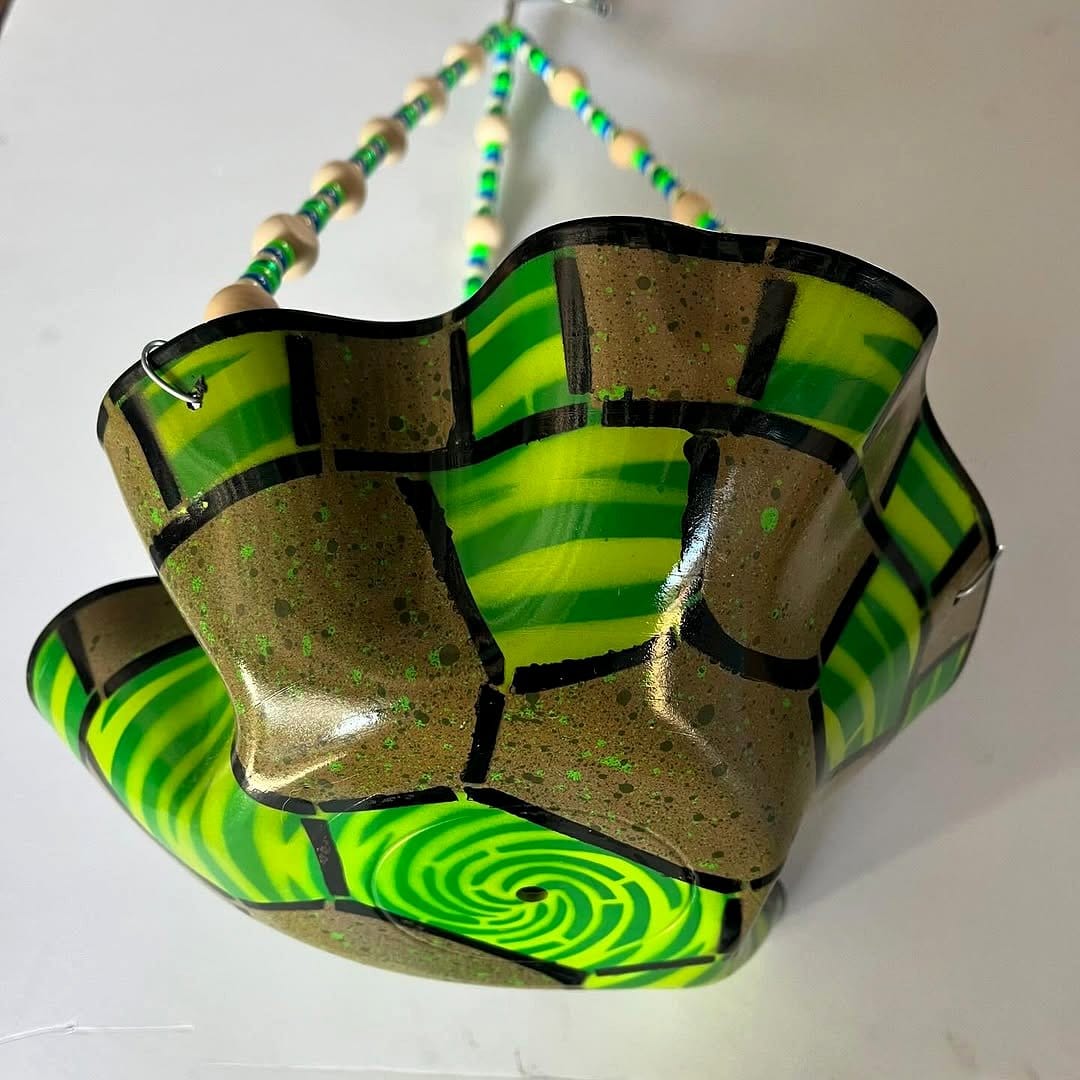 vinyl records turned into planters