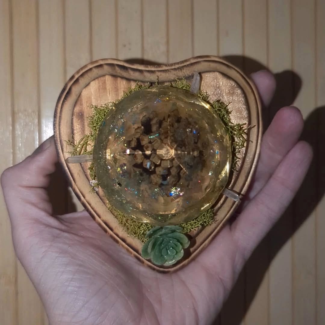 pinecones in clear resin