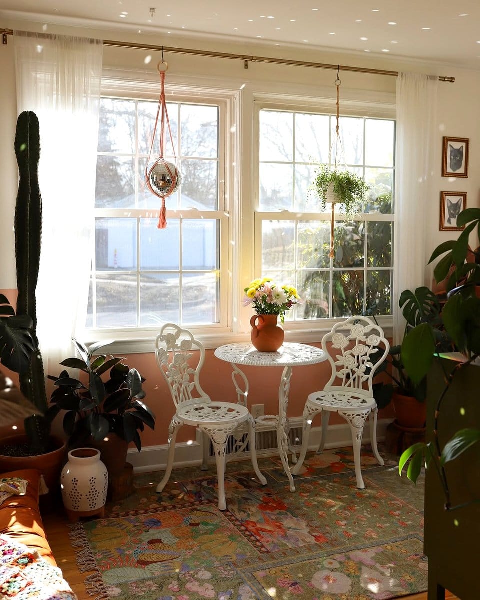 Monstera leaf print curtains