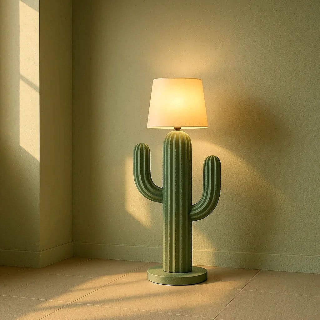 Saguaro cactus and rope lamp fixture