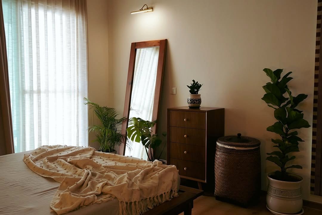 Reading nook with Lotus Pond ceramic pots