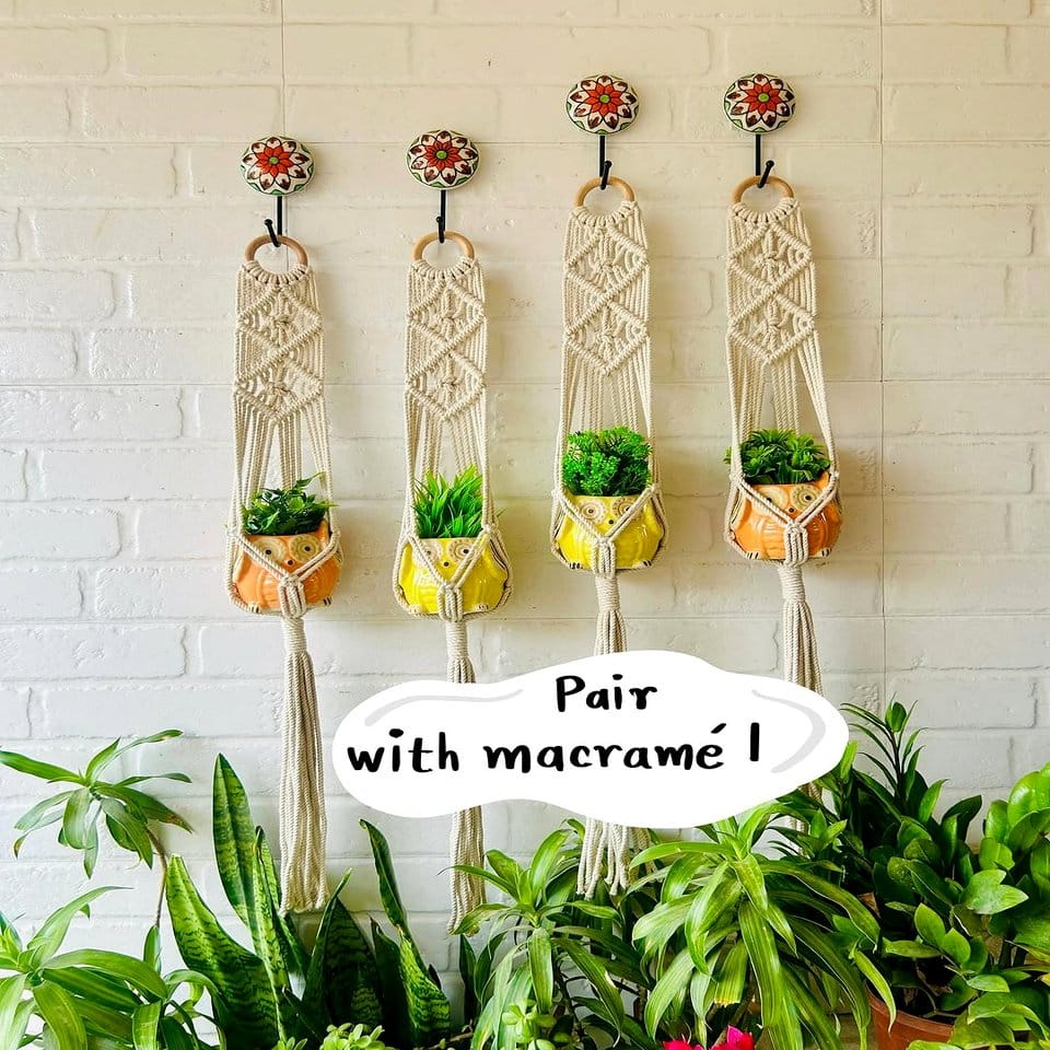 Boho plant hangers with beads and charms