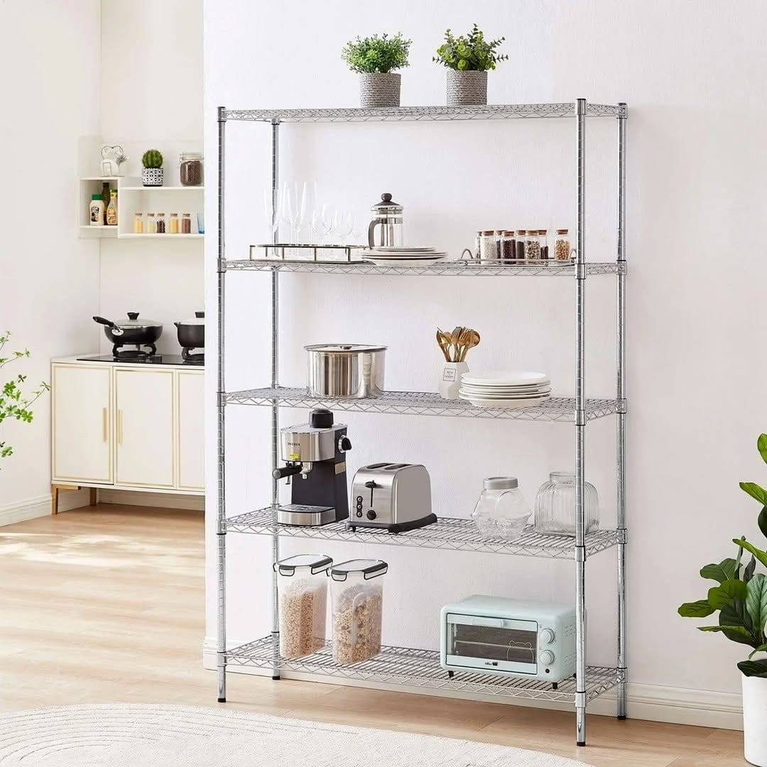 Modular chrome plant shelf units