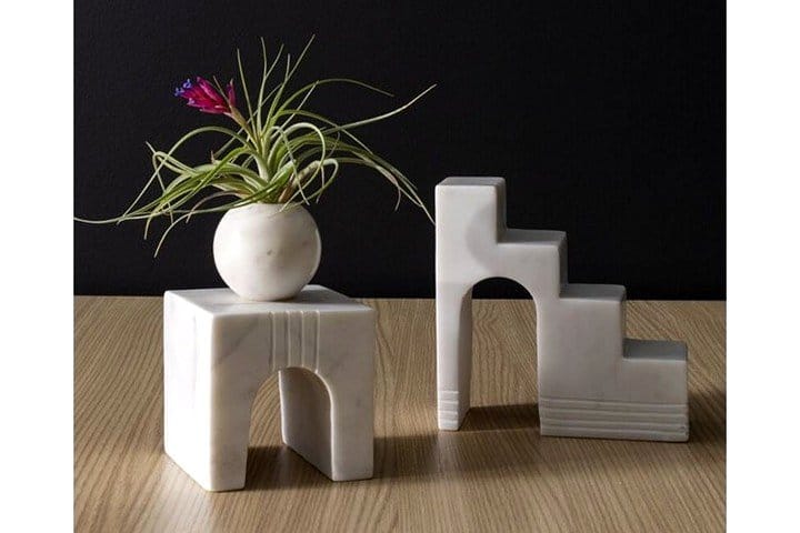 Hand-painted marble pot with unique design