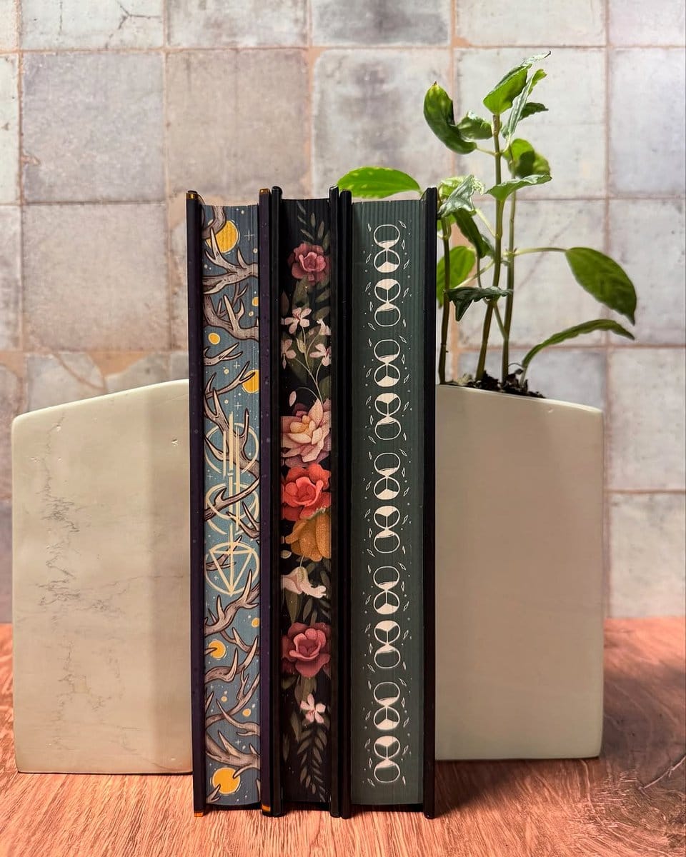 bookends with plant holders