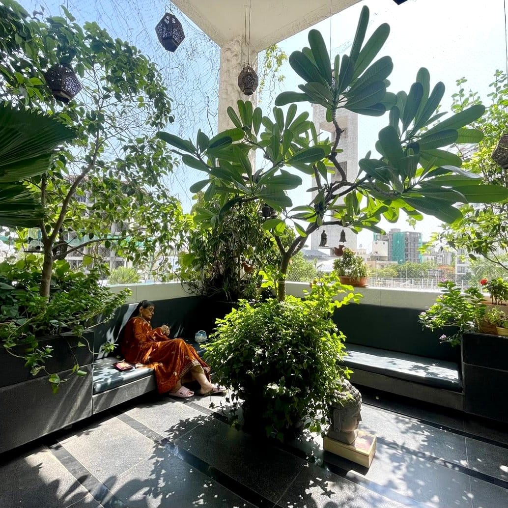 Plant terrace with Mayan edge design