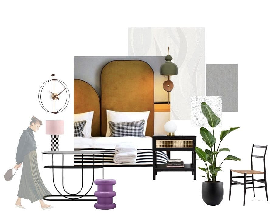monochrome plants in alcove