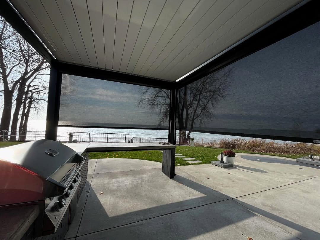 modern retractable backyard screen