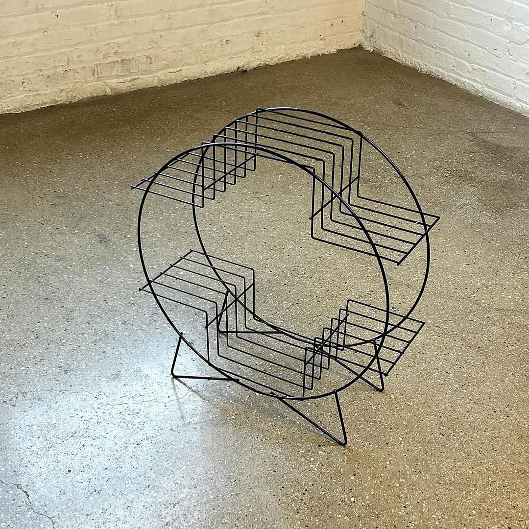 Black-and-white geometric plant stands