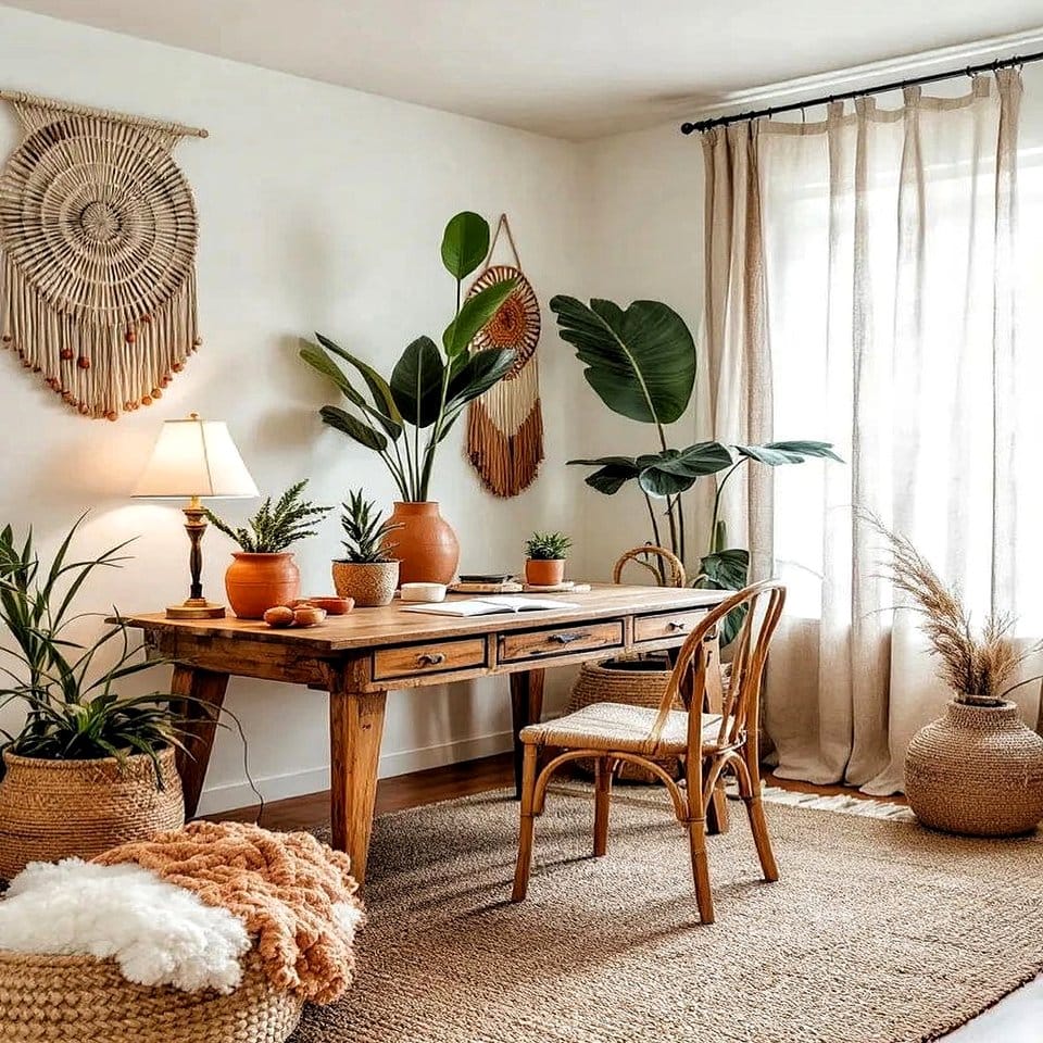 Decorative rugs with leather and studs for plant areas