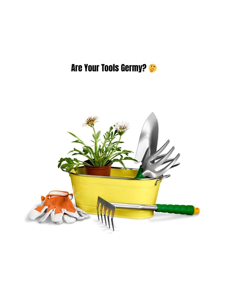 gardener cleaning garden tools