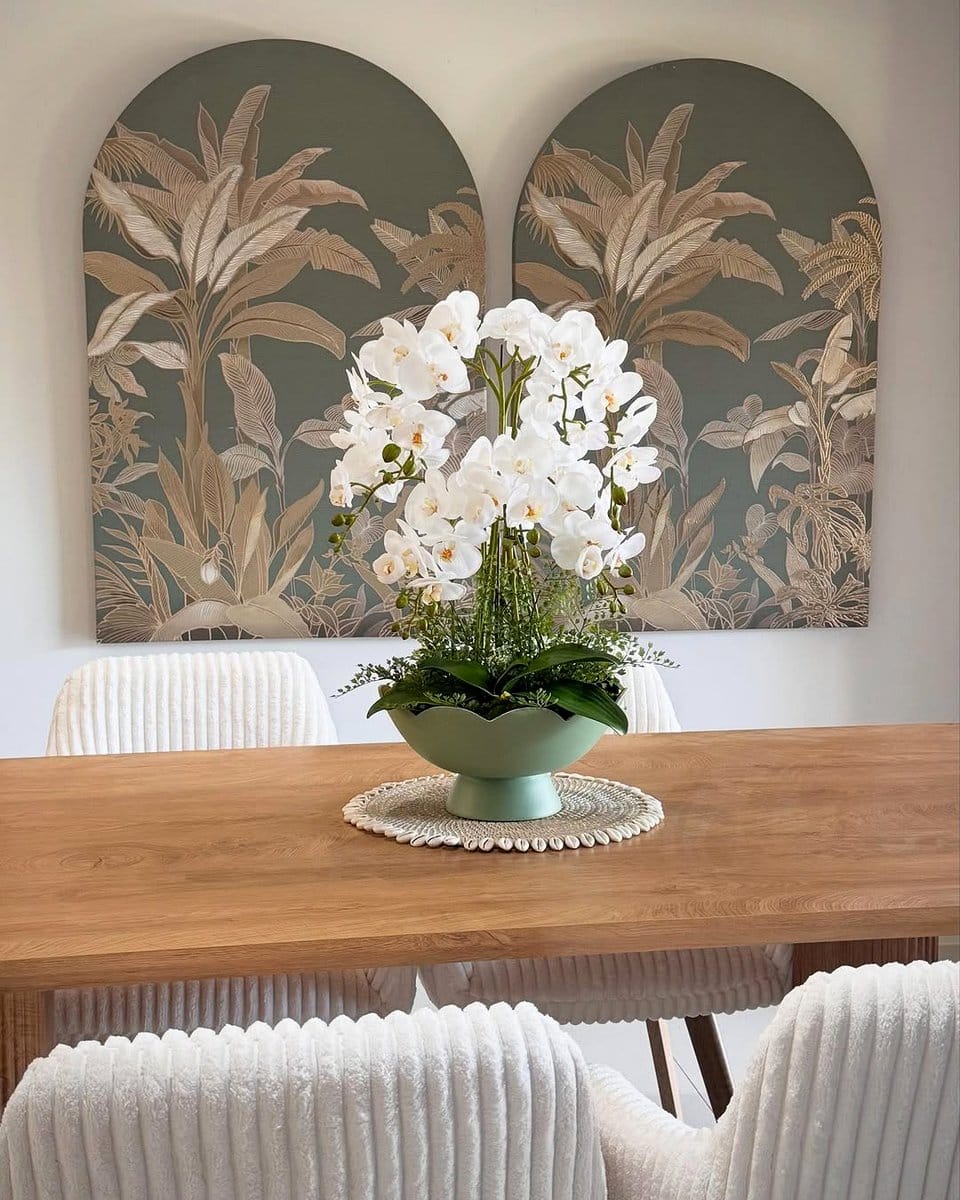 orchid on dining table