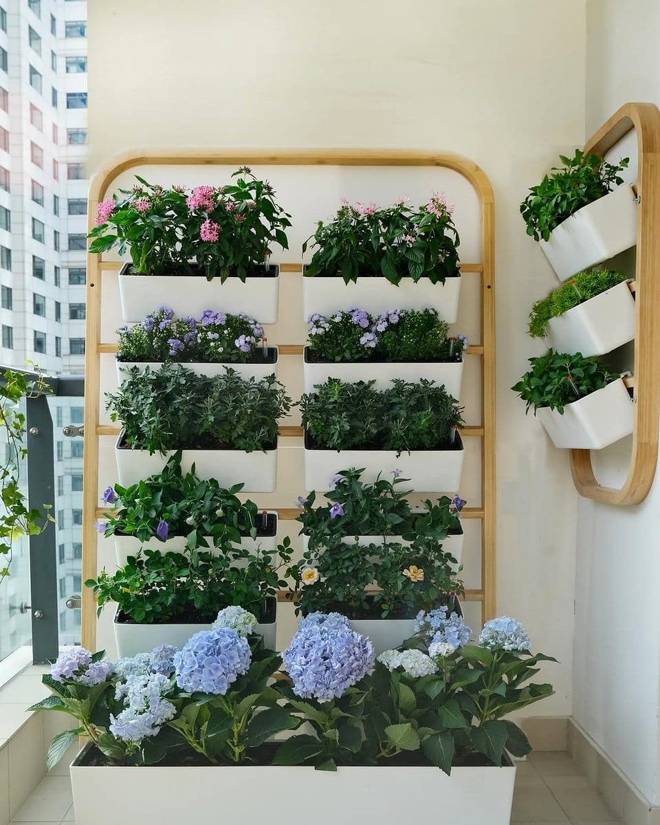 modular green wall system on balcony