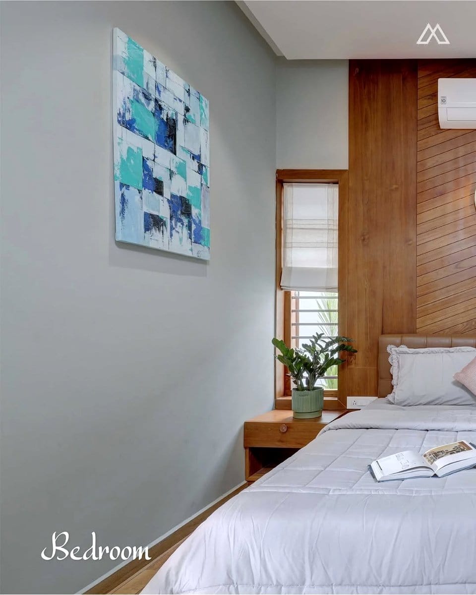 bamboo headboard with integrated planters