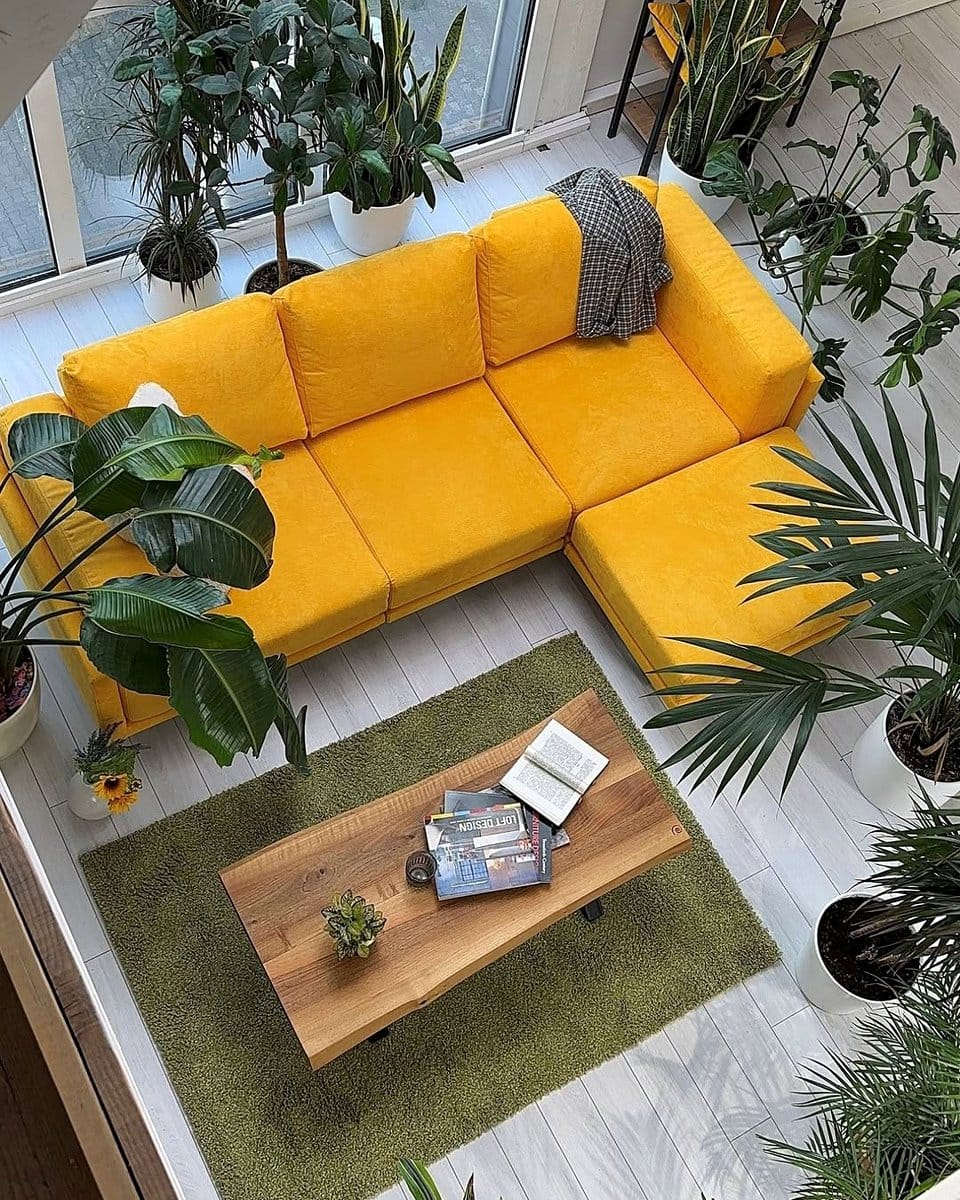 sectional sofa with plant modules