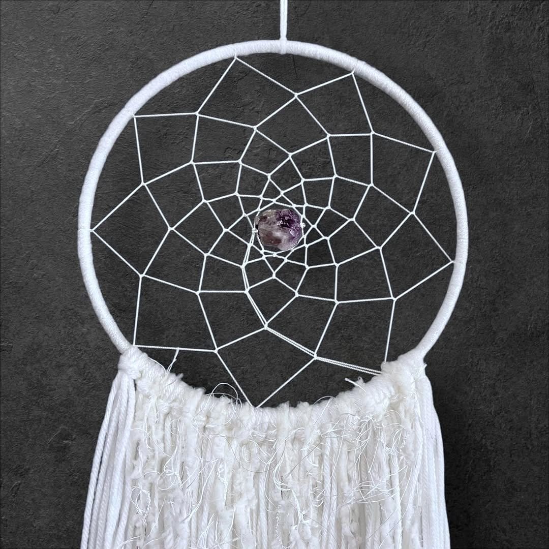 Amethyst-inspired wall art with botanical theme