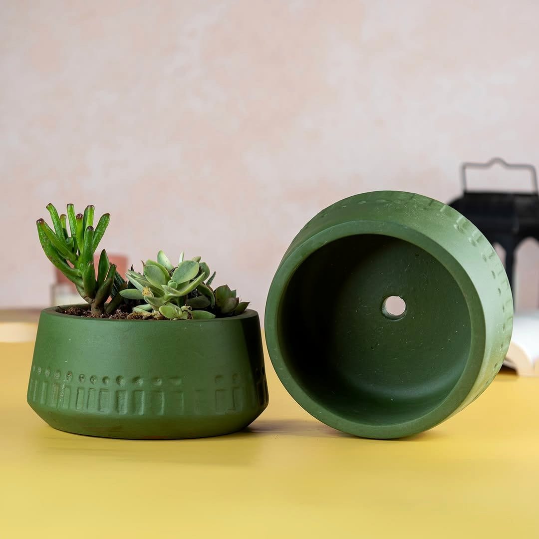 Contemporary-patterned Indian block print plant pot wrap