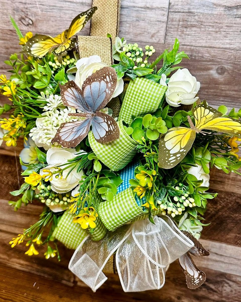 Succulent wreath with compass rose motif