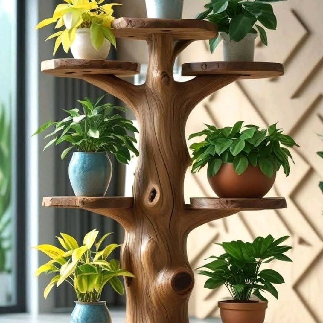 Versatile teak wood rolling plant cart