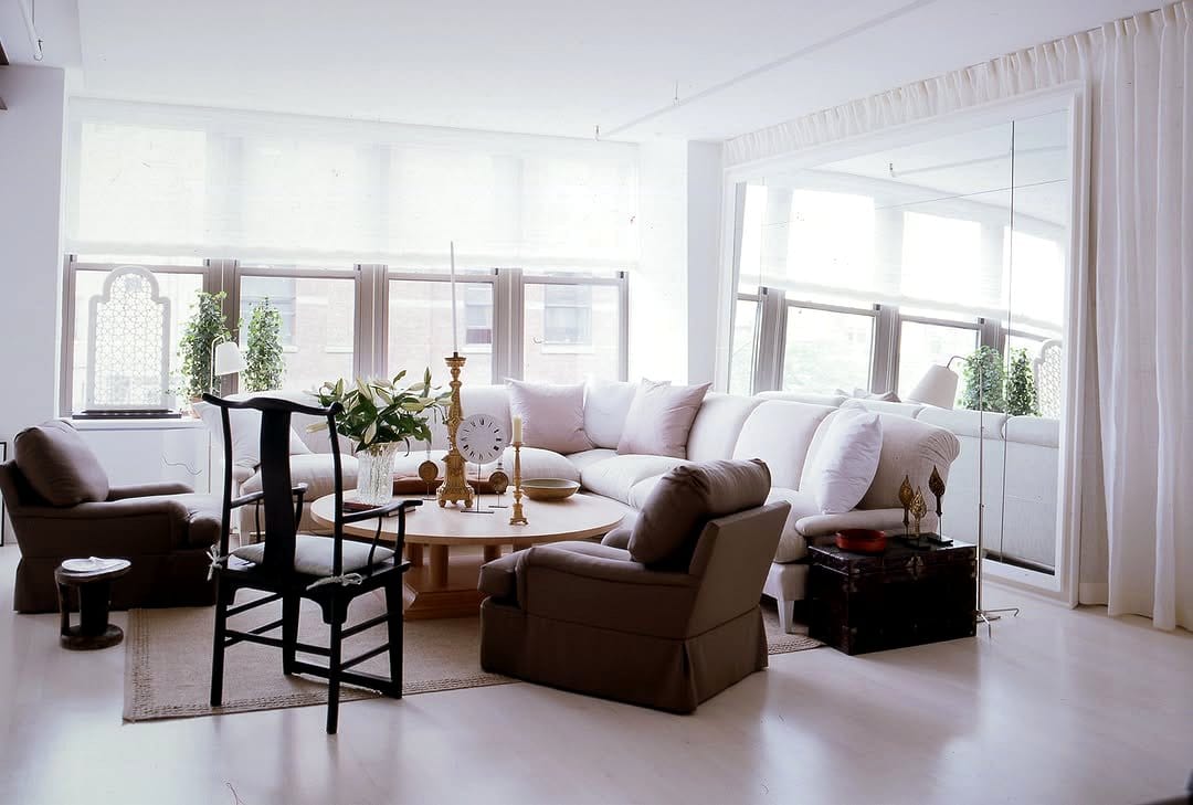 Large Scandinavian mirror placement