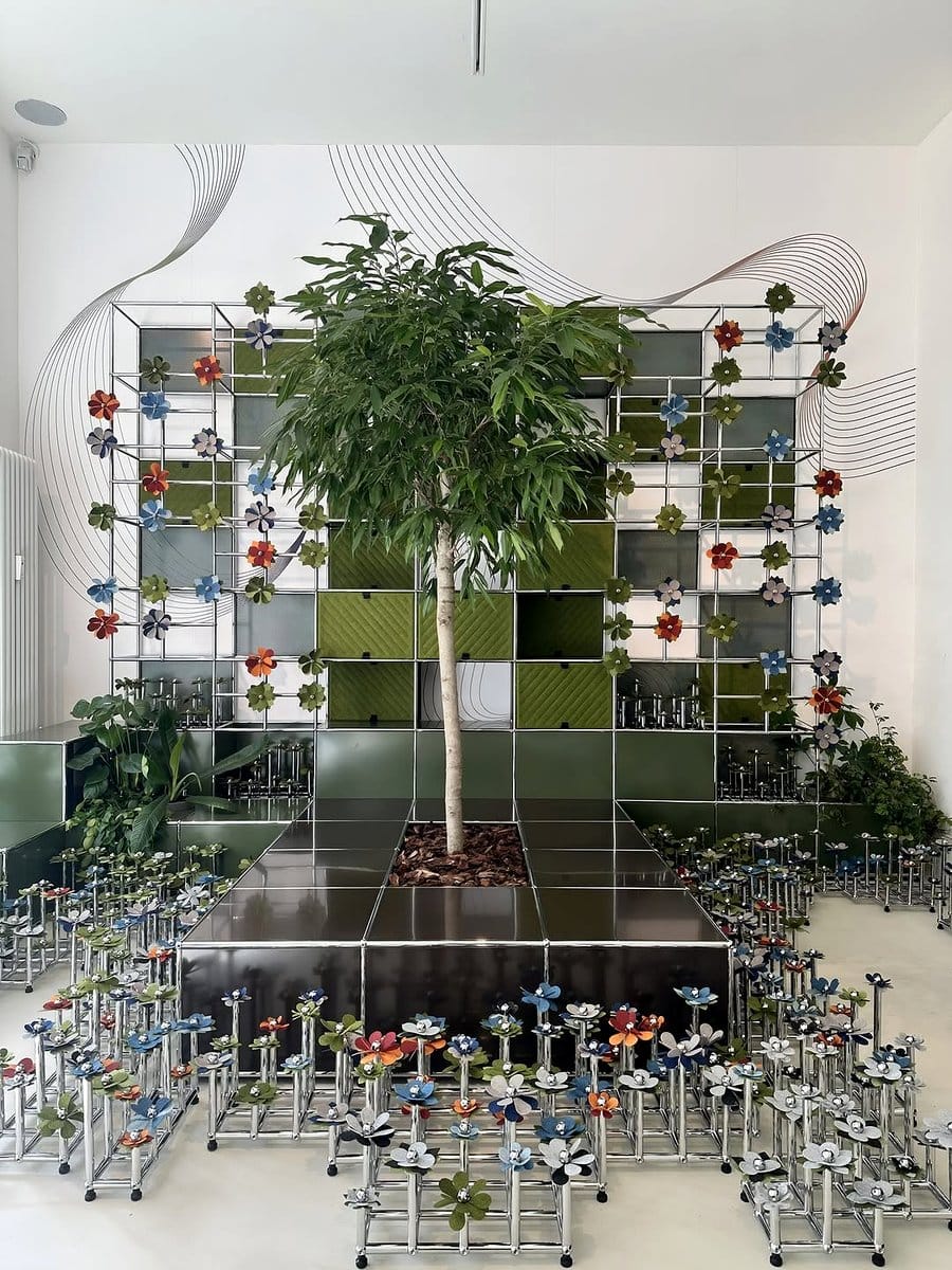 Mixed media artistic wind chime plant hanger