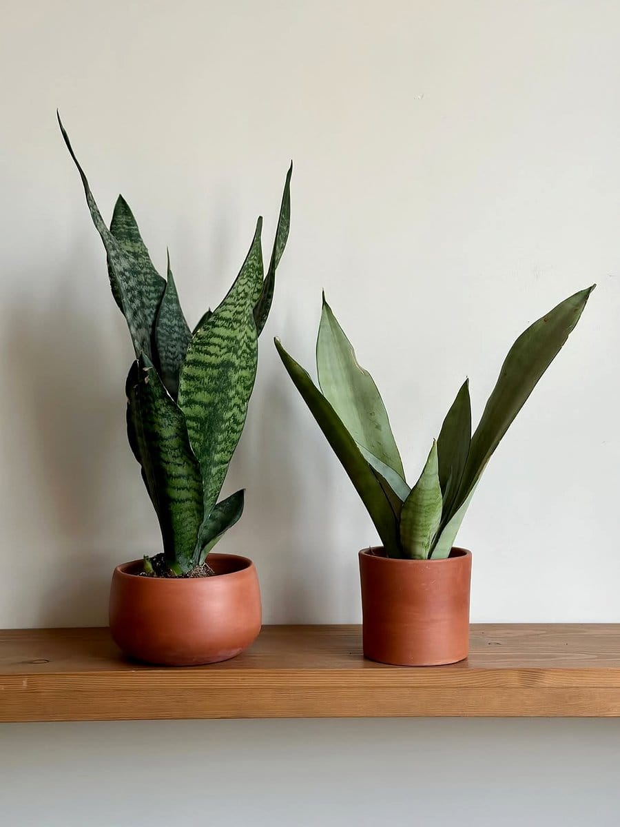 Snake plant in ceramic pot