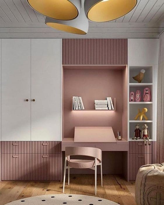 minimalist plant chandelier in study