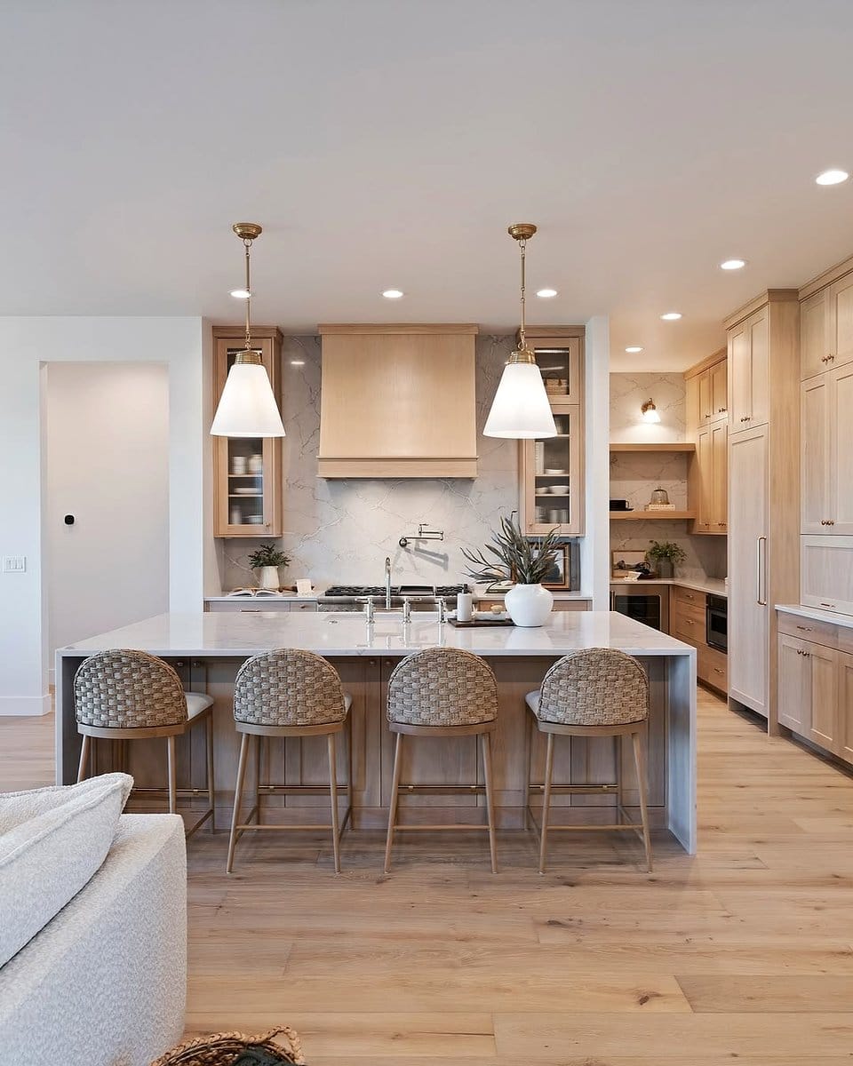 hidden kitchen island with pull-out features