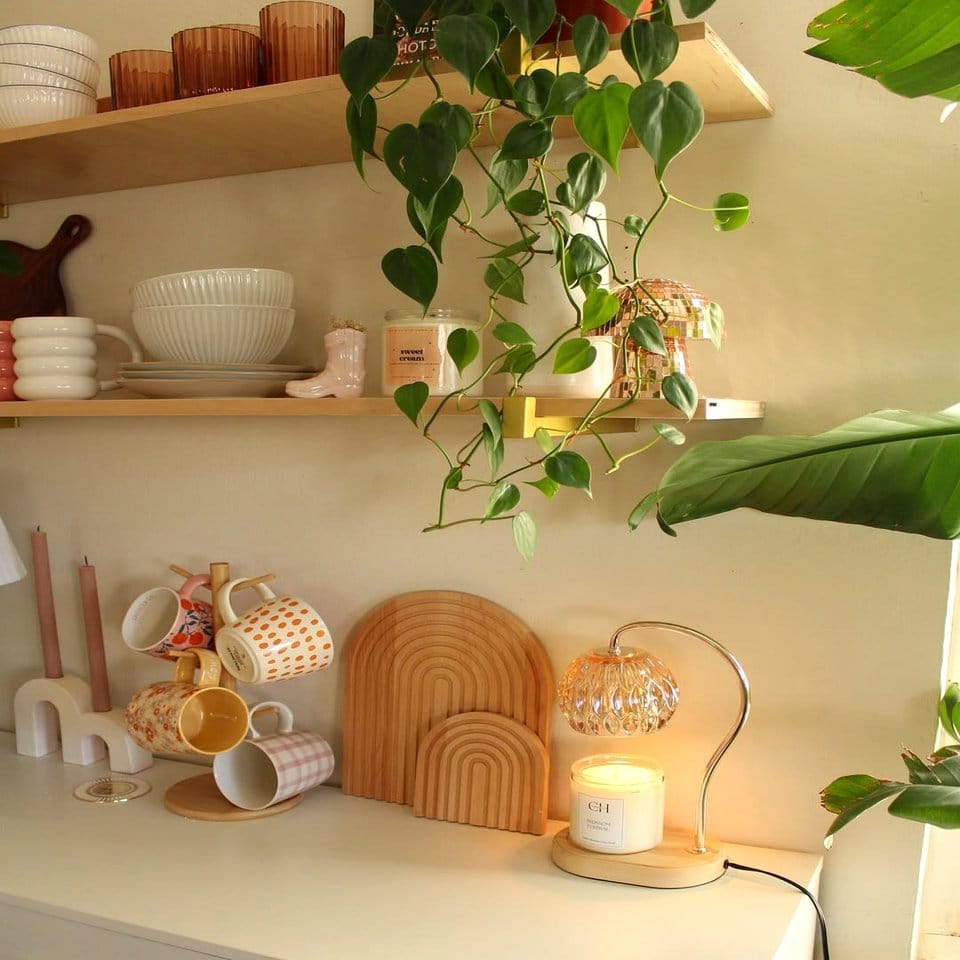 Cozy natural fiber poufs and cushions on floor