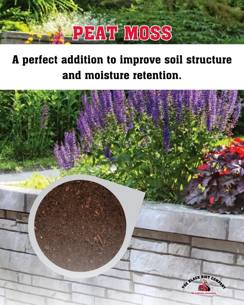 peat moss covering flower bed