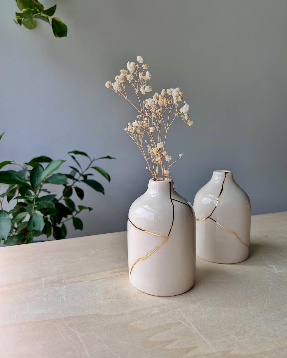 cracked ceramic plant pot