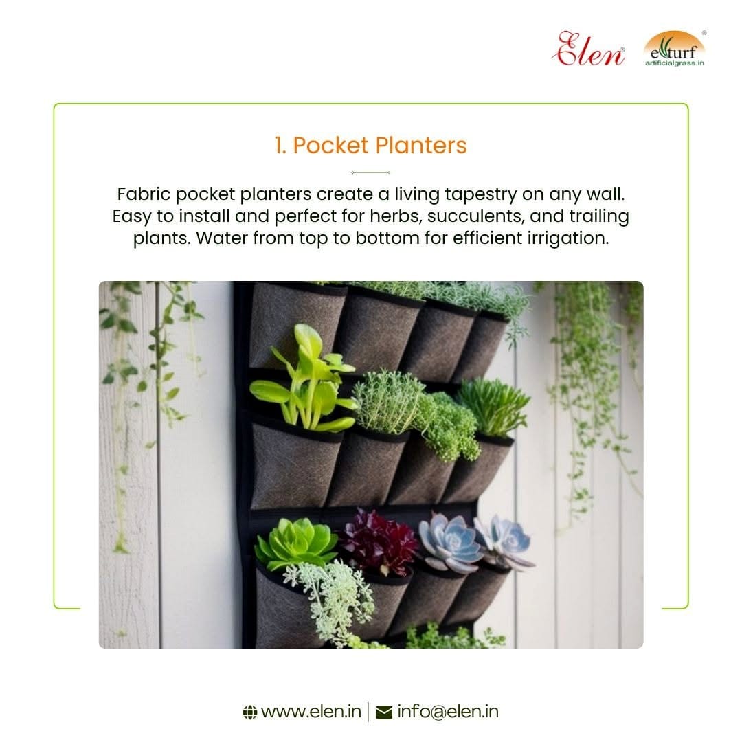 fabric wall planter with succulents