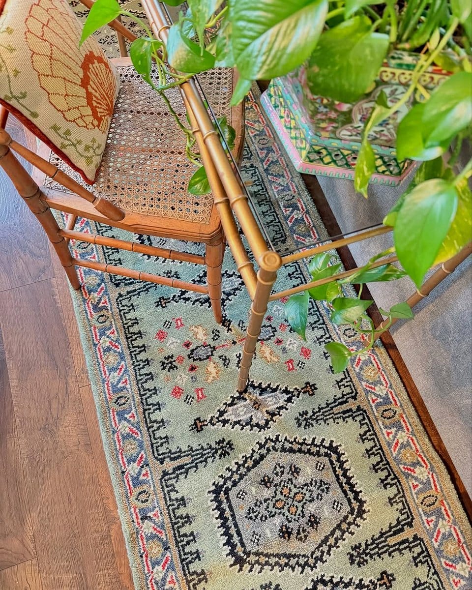 geometric patterned plant tapestry