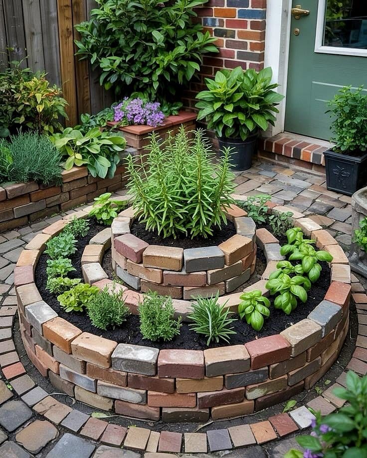 brick herb spiral arrangement