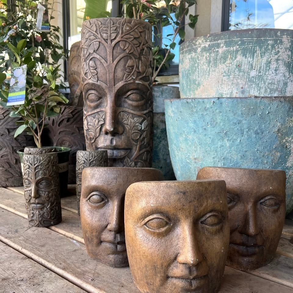 sculptural plant pots with abstract designs