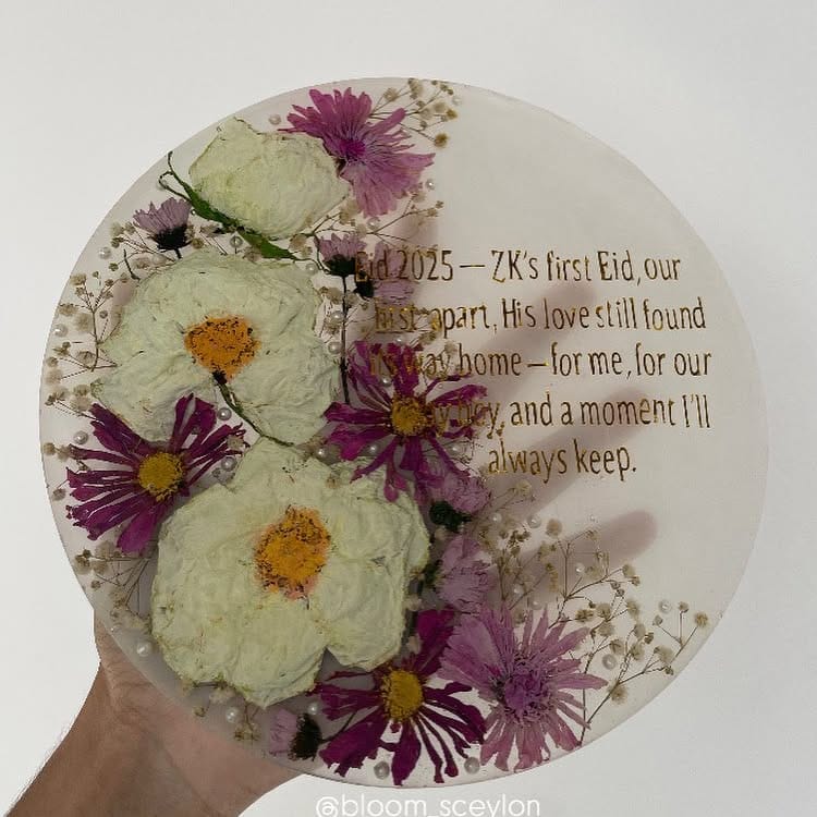 colorful dried flowers in resin