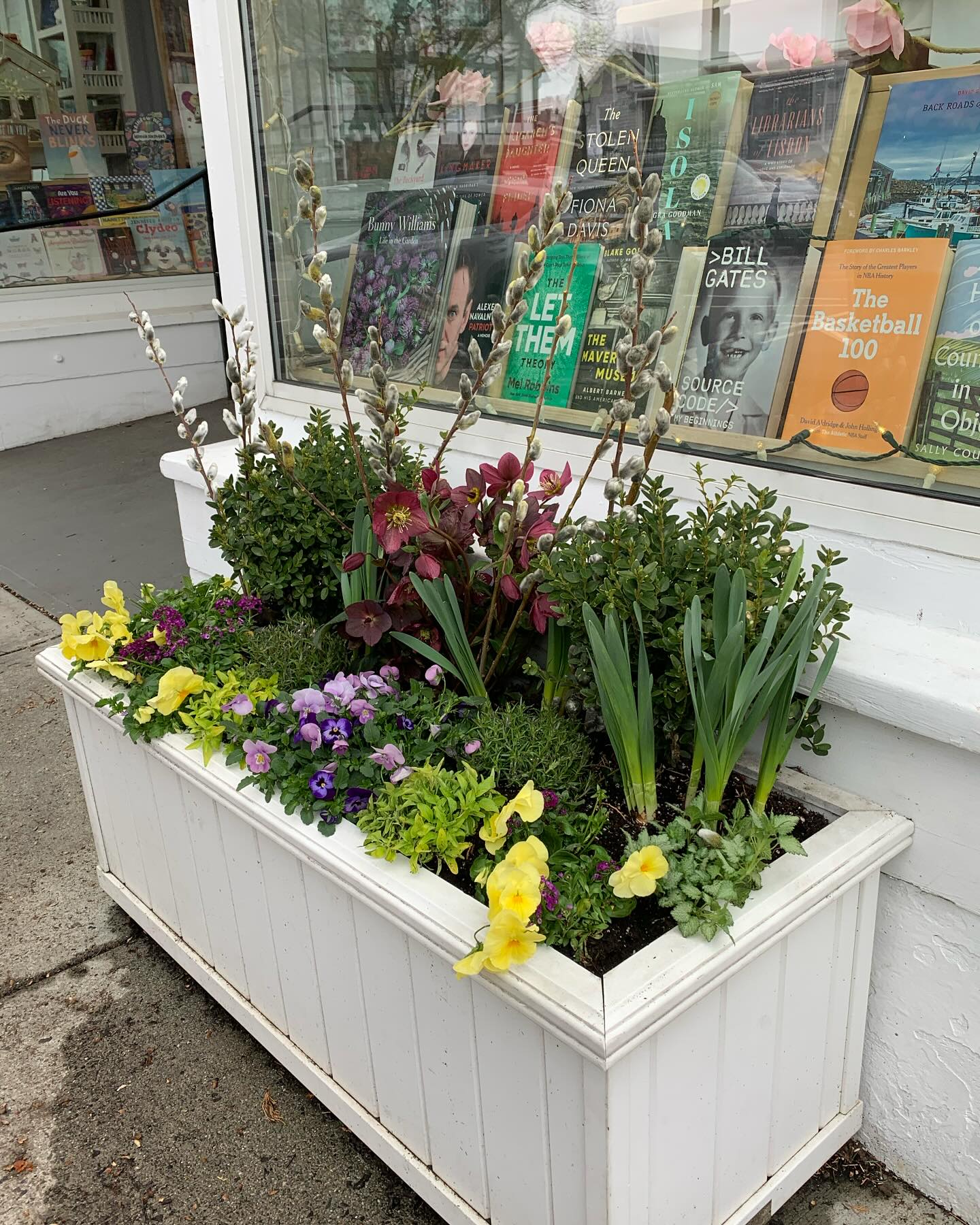 seasonal book planter with autumn leaves