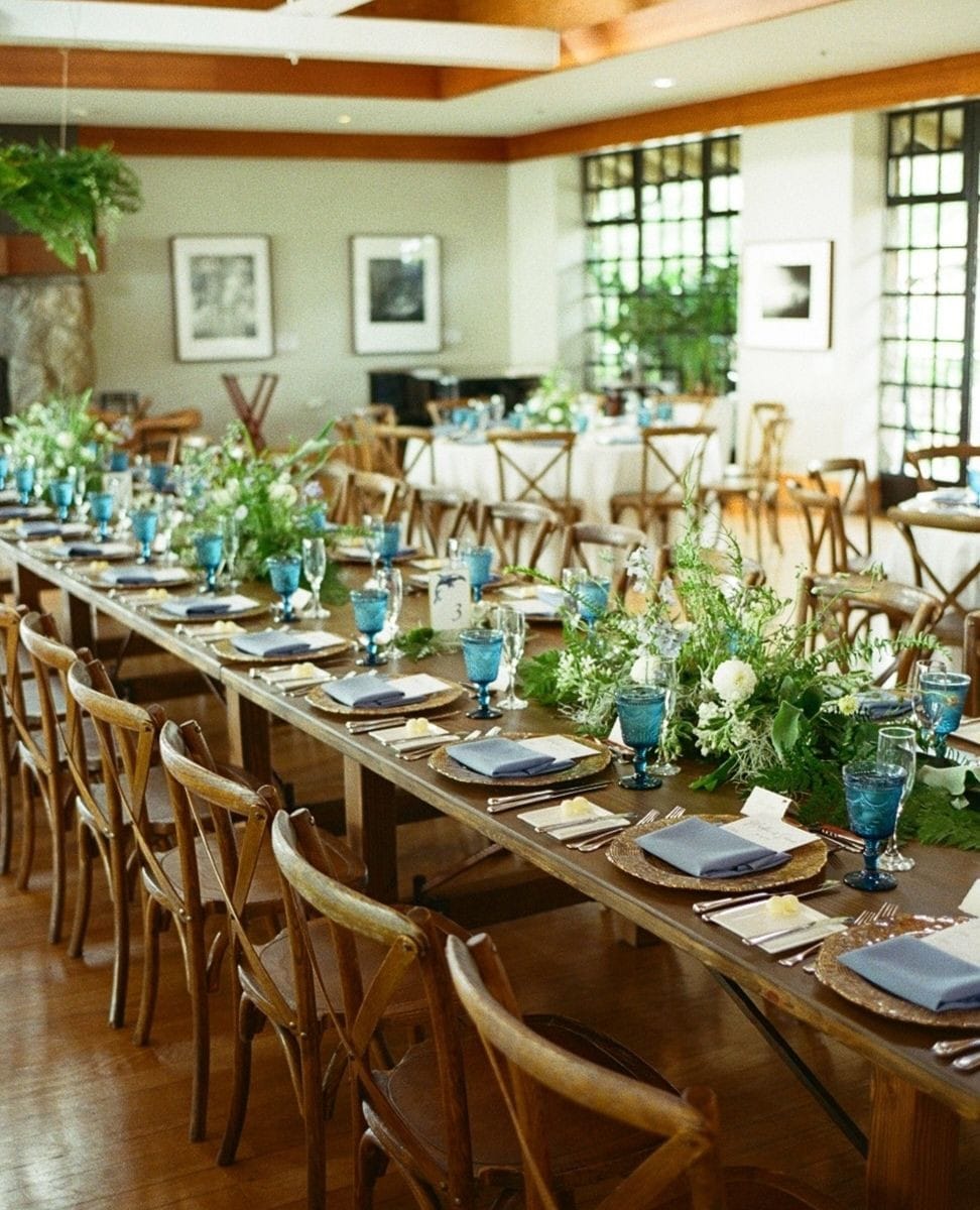 Tillandsia table runner with candles
