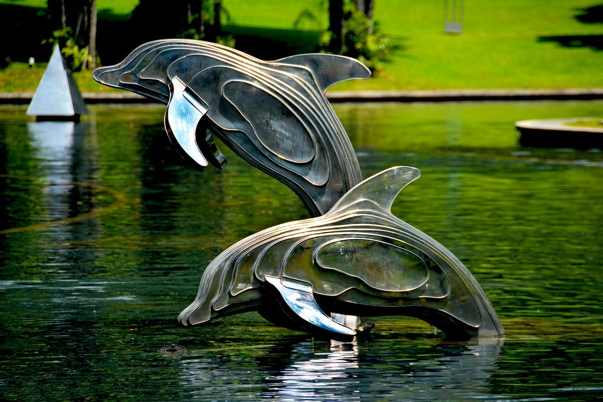 Modern abstract garden sculpture