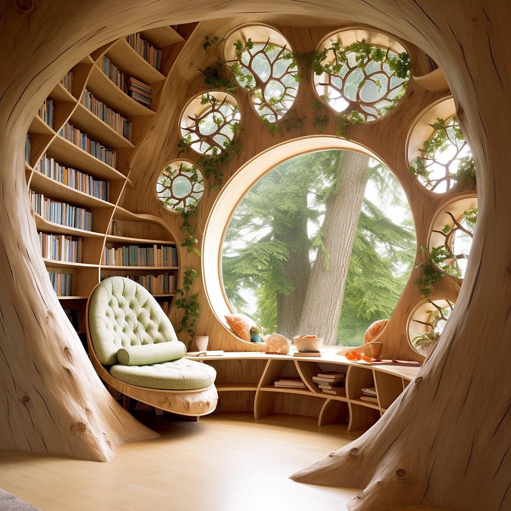 cozy chair with plants