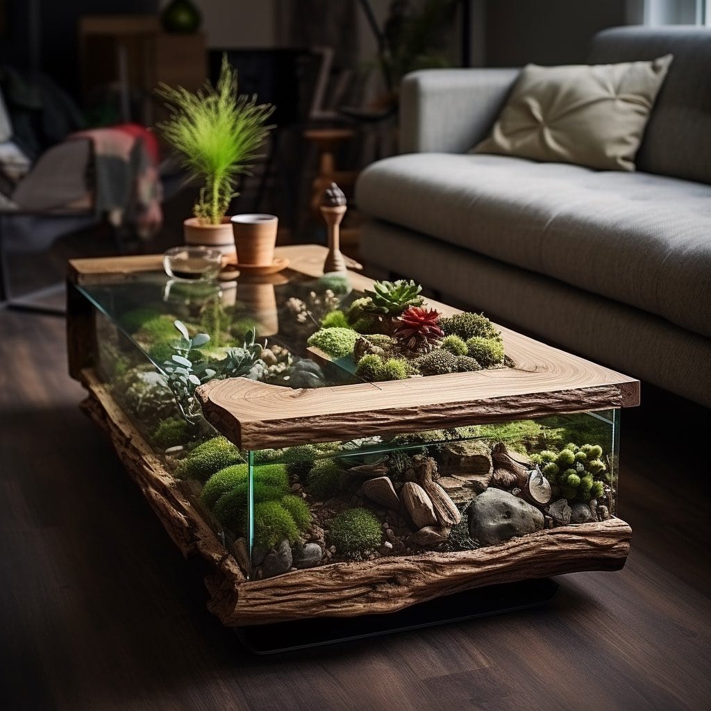 plants with decorative pebbles