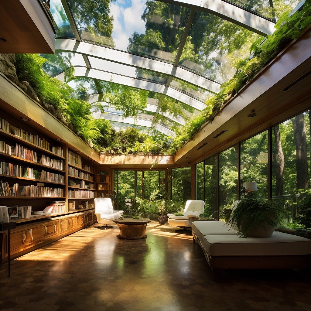 office with ceiling skylight