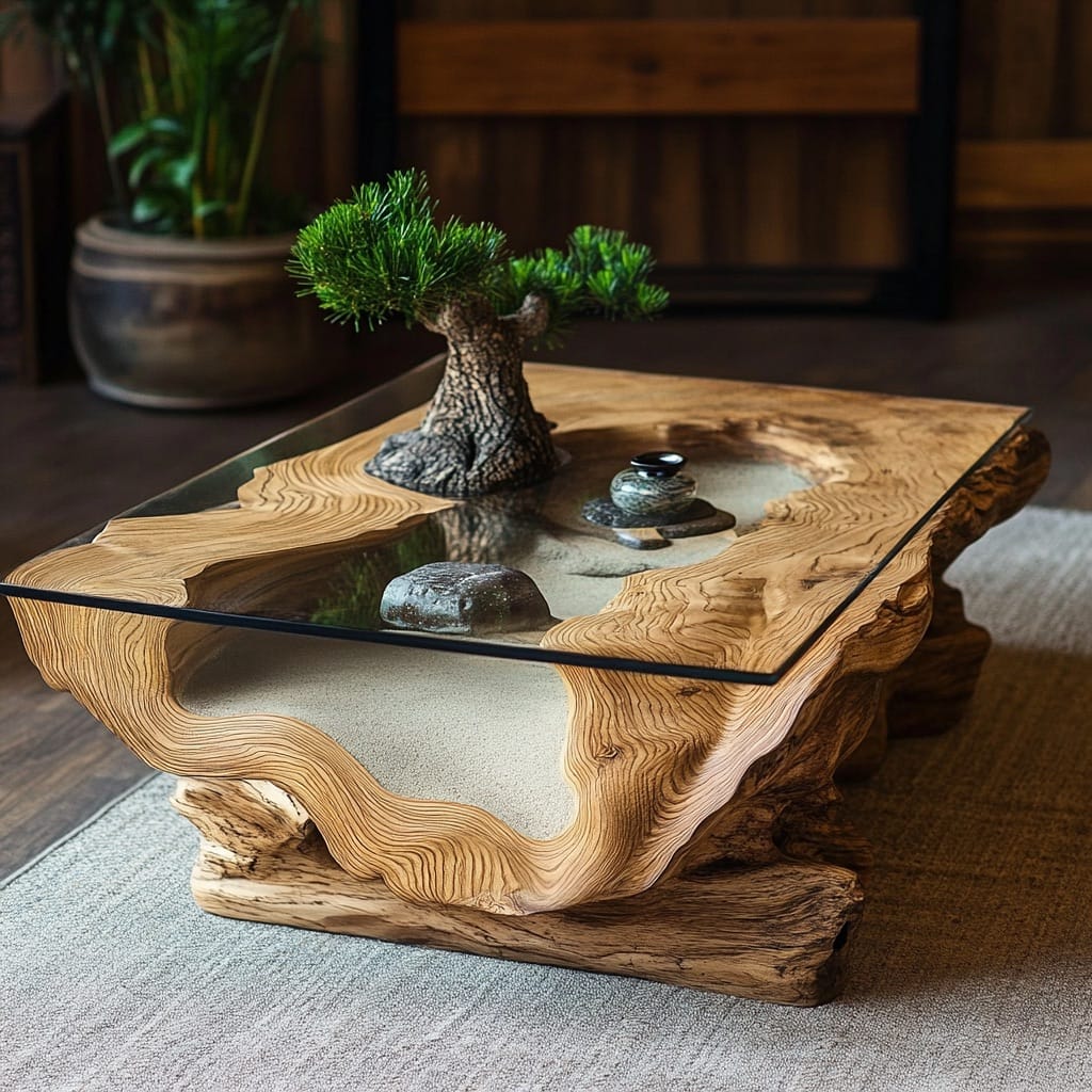 bonsai tree with stones
