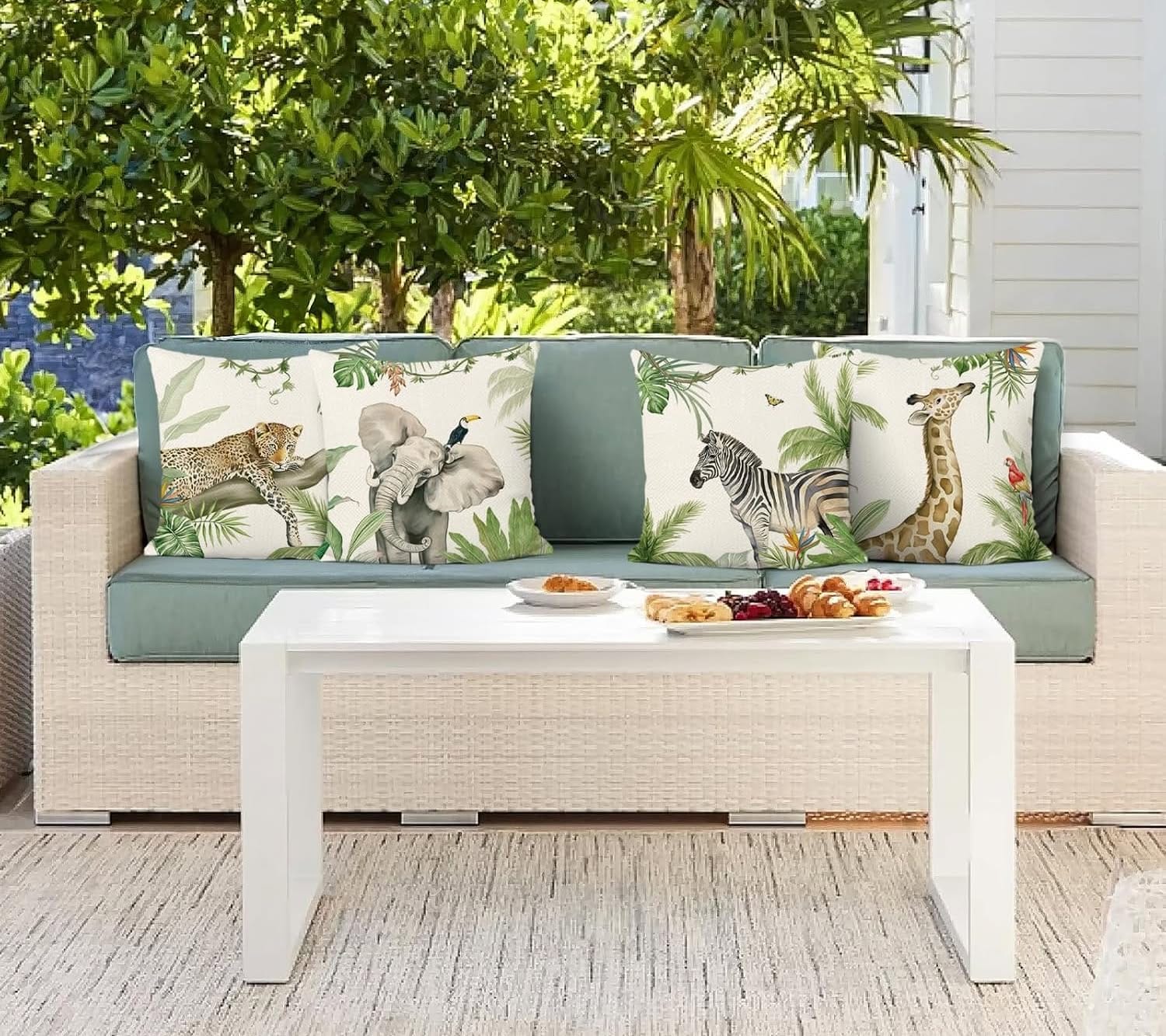 assorted tropical plants in woven basket