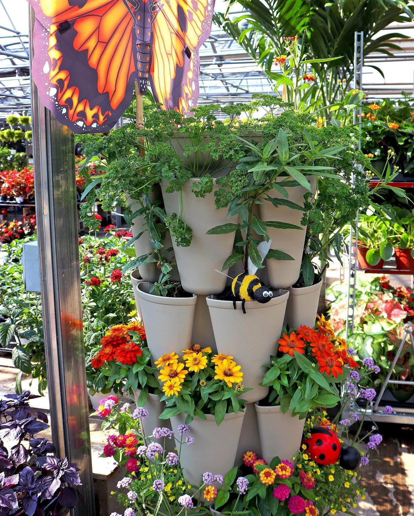 fabric pocket planters filled with herbs