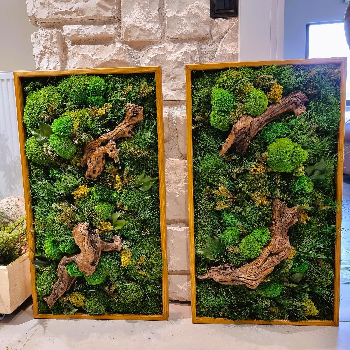 moss-wrapped picture frame