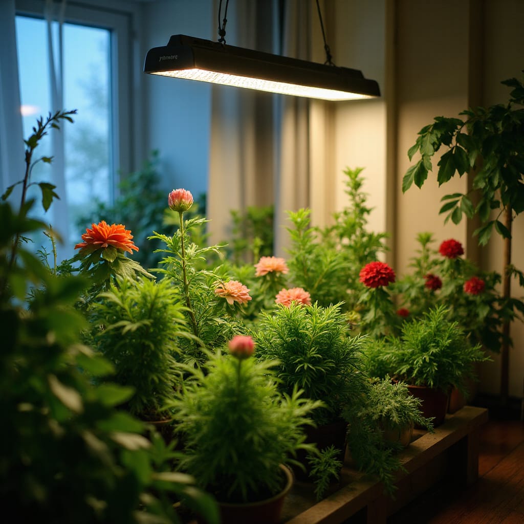 indoor garden with grow lights