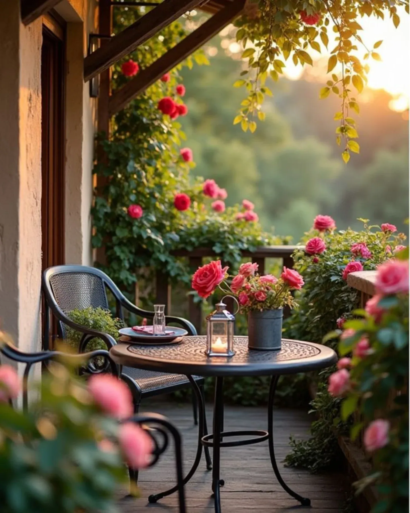 scented flowers on balcony rail